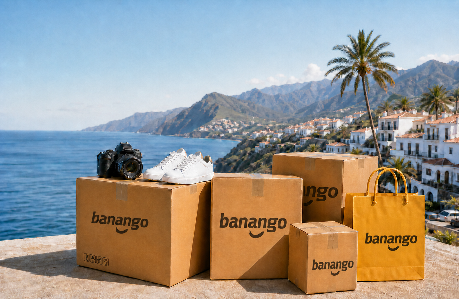 Compras preparadas por Banango frente a la costa canaria